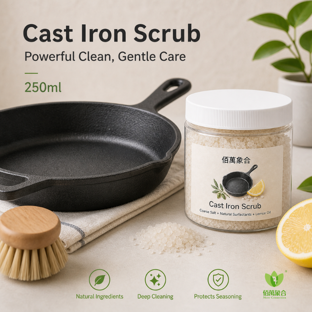 Cast Iron Scrub | Coarse Salt Cast Iron Cleaner & Cookware Care 
